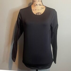 Uratot Womens Thermal Fleece Underwear Warm Soft Long Sleeve Top Black Medium